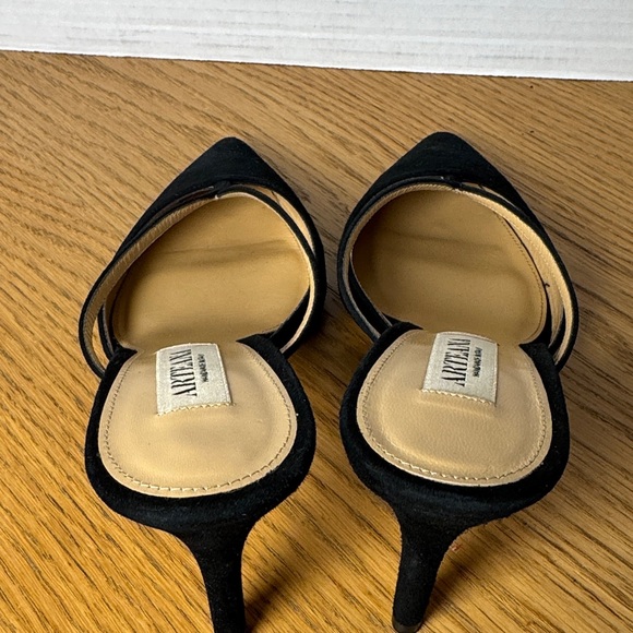 ARTEANA NWOB Black Suede T Strap Pointed Toe High Heel Mules Women's Designer 39 - Picture 6 of 13
